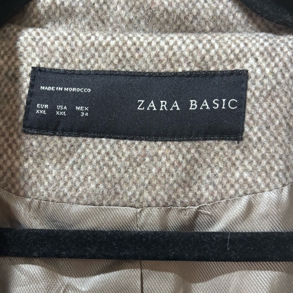 Zara Basic Shawl Collar Wool Coat - Picture 3 of 7